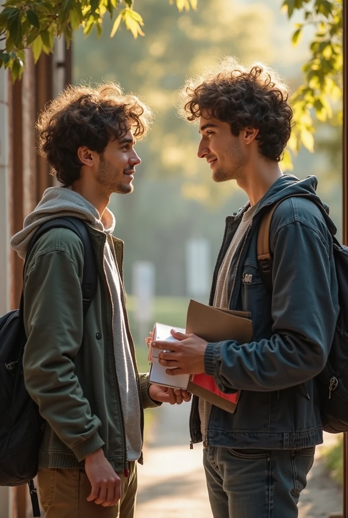 Two college student one is ragging the other 