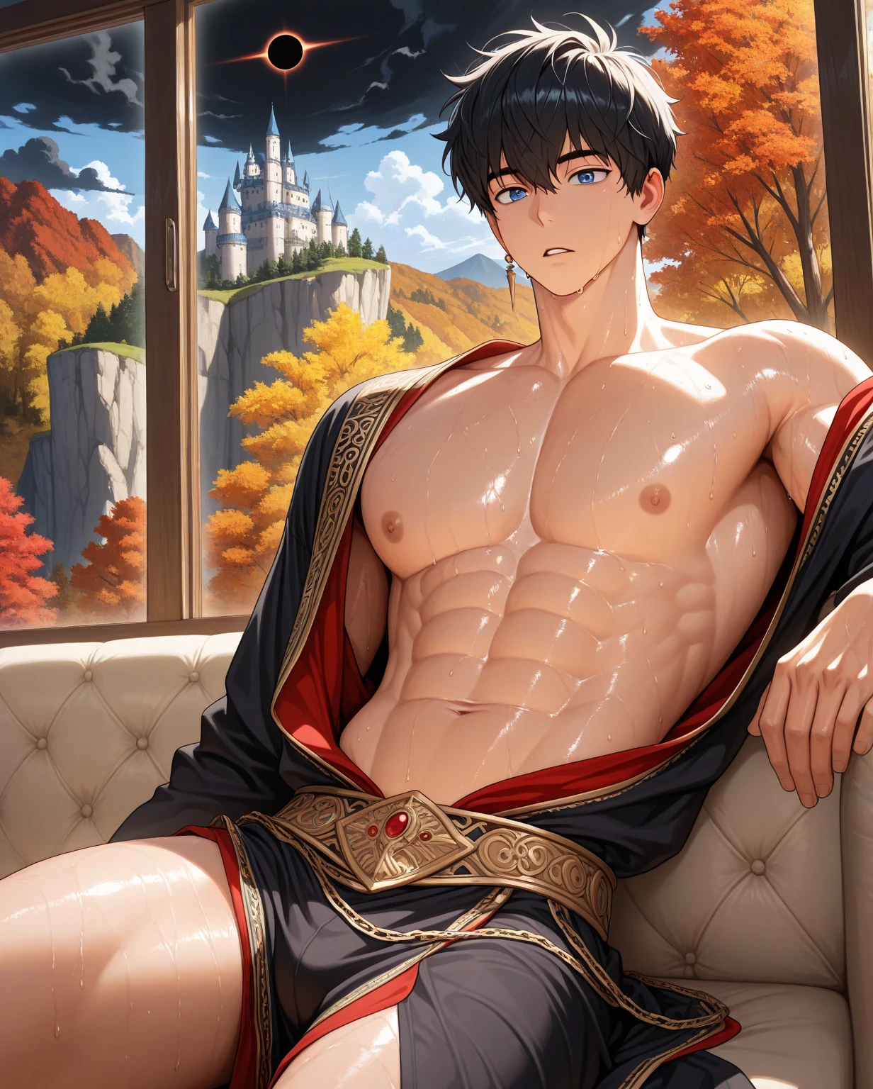 Superman in underwear ((best quality, 8K, Extremely detailed, masterpiece: 1.3)), 1 boy, No shirt, Glowing skin, Perfect body, 逼真阴影Perfect body, ("underwear,Big bulge ":1.2),(Dynamic poses:1.1), thigh , (Raised focus:1.2) ,Standing, Showing elegance and sophistication in clothing and gestures. Introducing a gentle, Atmospheric haze in the environment, Creates a soft light diffusion effect，Gives people a sense of superhuman aura and presence，（Red内裤），（Red），（Red）