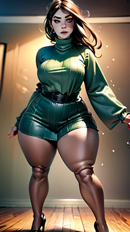 (character design sheet of female high school student) realistic, detailed, (fully clothed:1.2), (thick clothes:1.2), expressive eyes, natural-looking face and skin, beautiful lips, long, curly hair, medium build, fashionable clothing, confident and friendly expression, standing posture, light background, vibrant colors, professional concept art style, high resolution, studio lighting, fine details, school uniform, book bag and accessories, dynamic pose, youthful and energetic vibe., (covered big nipples:1.2), (covered gigantic breasts:1.2), (covered huge ass:1.2), 