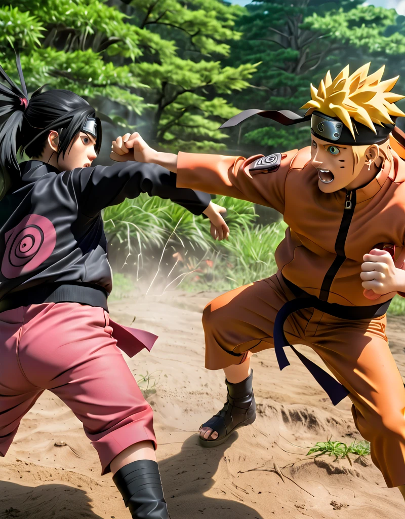 Naruto and Sasuke fight