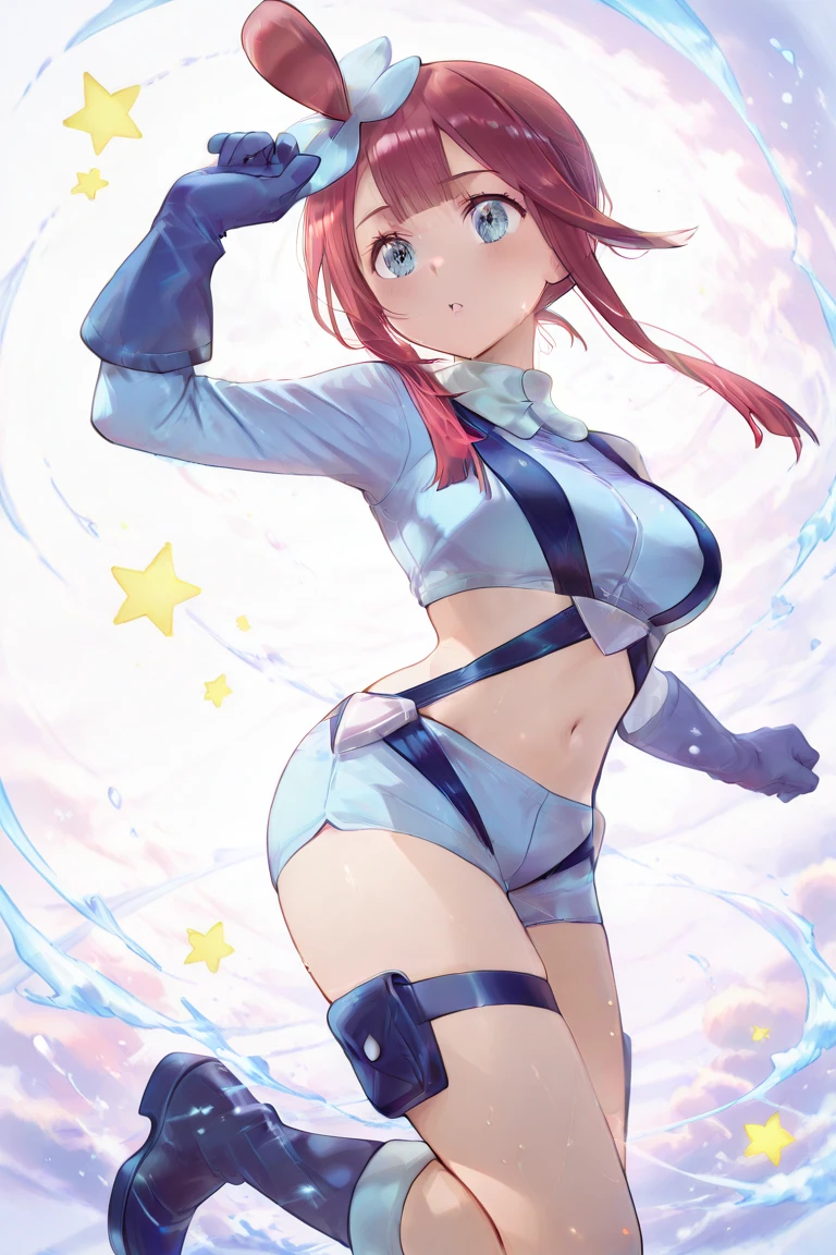 Nino Nakano riendo,manos y dedos detallados ,Pose sexy,ropa deportiva ,lago de hielo luz de luna