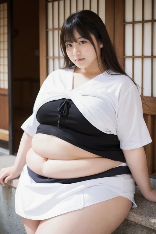 NSFW, woman, Overweight, Extremely fat, Chubby, kimono,cover your nipples with your hands, 4k, High resolution, masterpiece, highest quality, fine skin