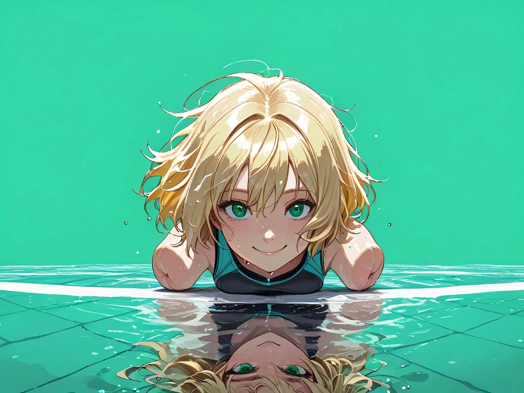 Anime boy, The body is immersed in water, White hair, Long hair, Red eyes, conceptual art,  Best quality, Masterpiece, (photograph realistic:1.4), surrealism, Very detailed, movie light effect, 4K, Mysterious storyline, kaneki ken, Vibrant colors, reasonable design, Clear lines, High sharpness, tmasterpiece，Ultra photo realsisim，32K resolution，Excellent painting in extreme detail, Detailed face，Detailed eyes, Complicated details，Detailed background, darkly