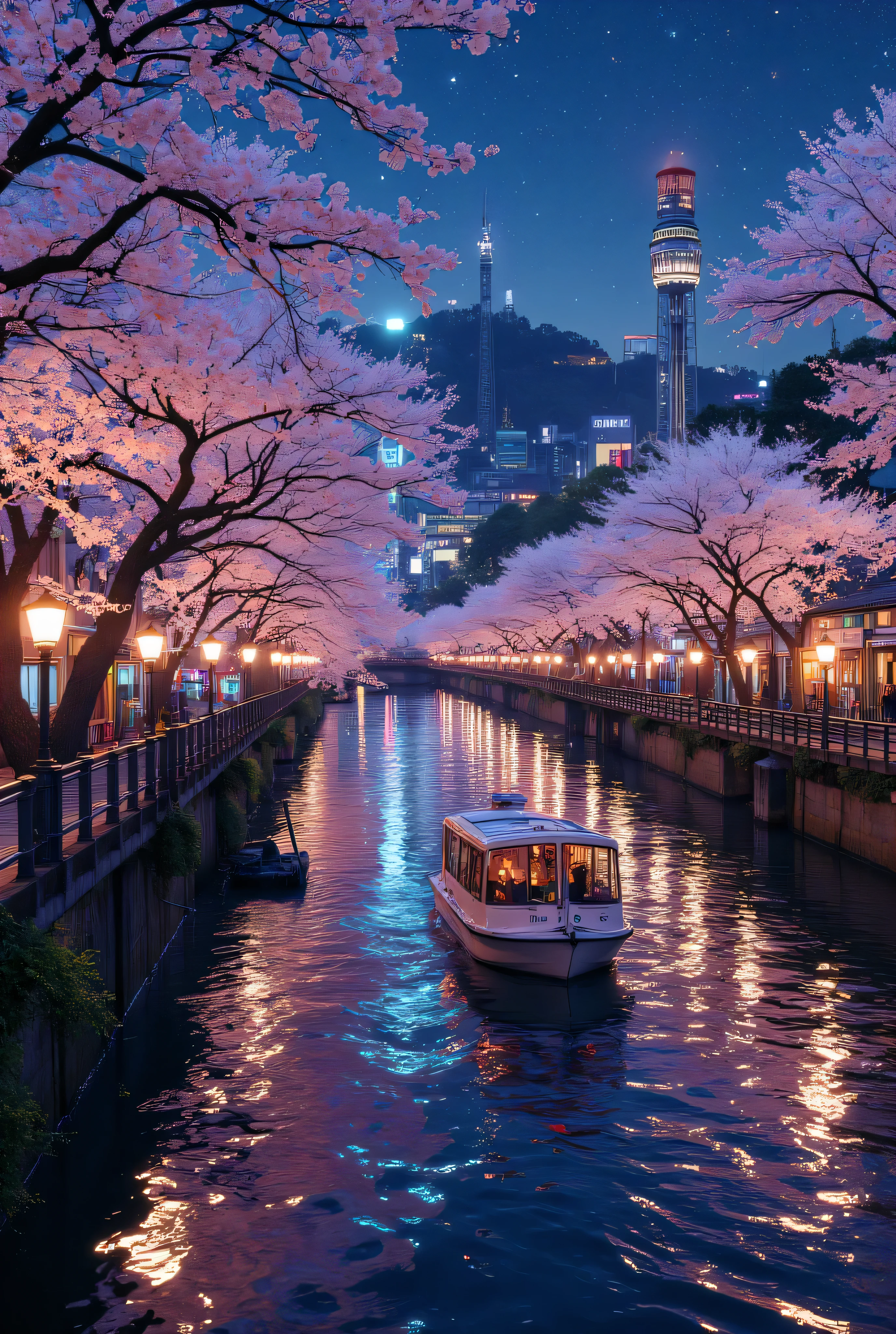 along the Matsukawa River that flows through central Toyama、There are about 500 cherry trees。。
• Enjoy cherry blossoms from the water on a sightseeing boat「Matsukawa Sightseeing Boat」Famous。
• It's also illuminated at night、 greatな雰囲気です 。great、realistic、Add a sightseeing boat to the river