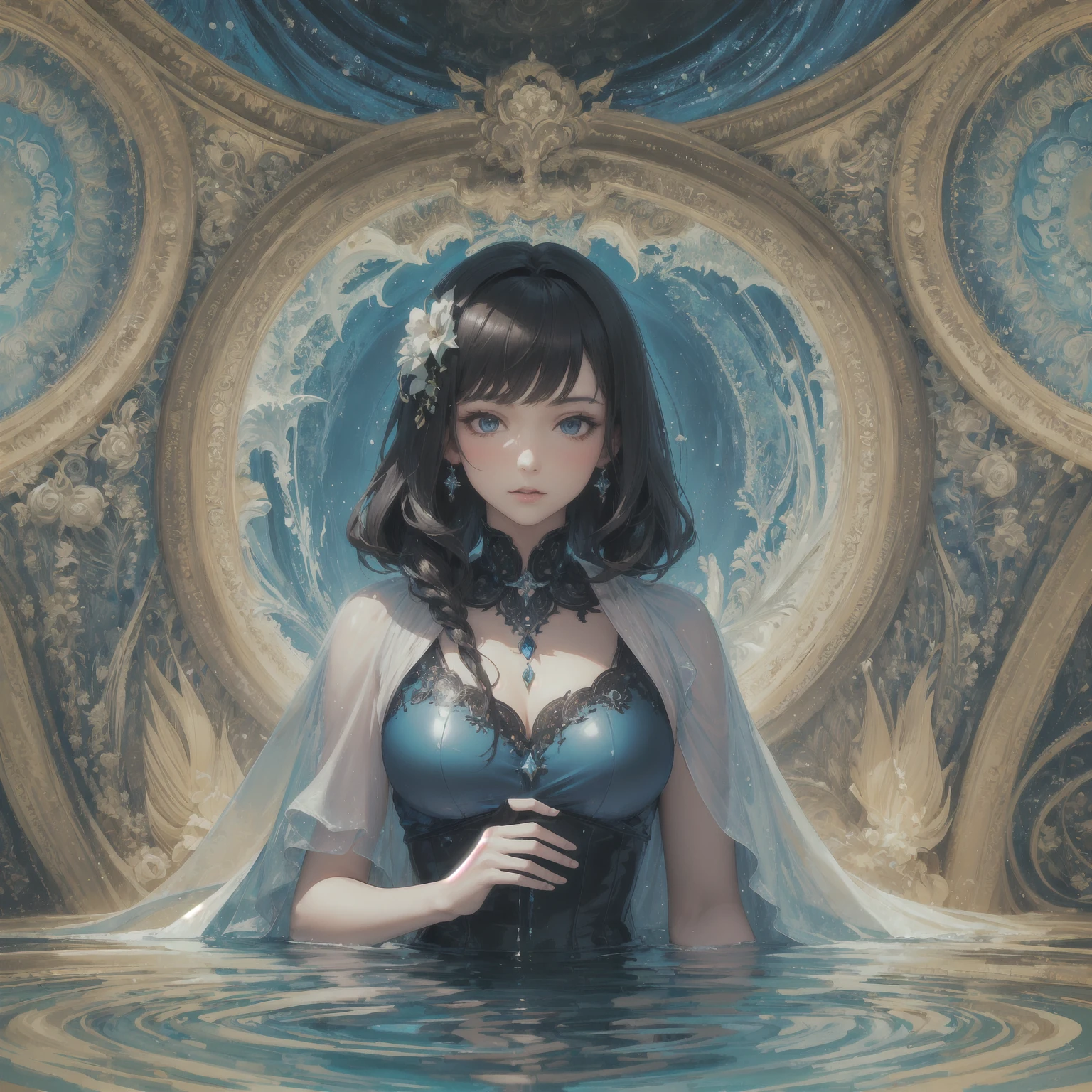(masterpiece, top quality, best quality, official art, beautiful and aesthetic:1.2), (1girl:1.3), (fractal art:1.3),