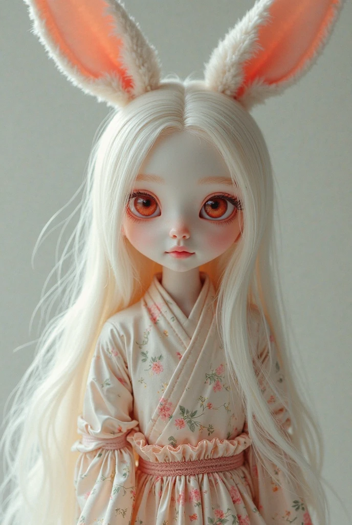 clay, Pottery, Thin fabric, Confused, dirty, mineral pigments, 3D clay sculpture art, clay sculpture, Rough surface,One Girl, alone, board member, White Hair, Red eyes, Long Hair, Blunt bangs, Natural light,(highest quality:1.2),ultra-light clay, woman, womanの身体,Long Hair, Gentle expression, close your eyes