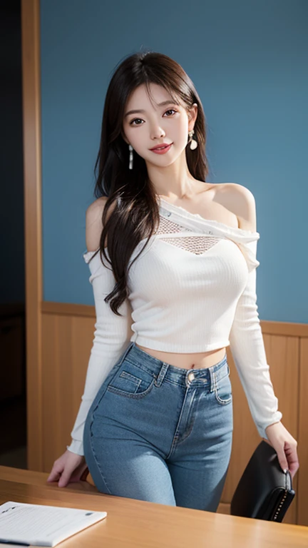 (best qualtiy,tmasterpiece:1.4),realisticlying,Delicate skin,pov,looking at viewert,(trpical garden:1.2),1个Giant Breast Girl,(Korean mixed-race,Kpop idol:1.2),paleskin,(Slim body,Skinny Thighs:1.25), thigh gap, Large breasts, (cleavage:1.2), (White offshoulder crop knit knit, very short shorts), nabel,Topless