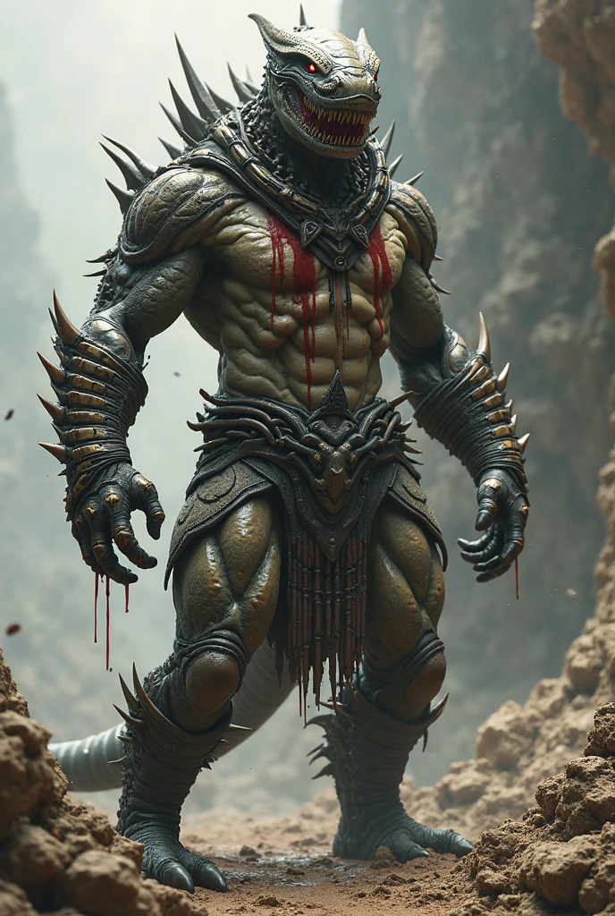 brutalis attacks!
original character: BRUTALIS THE VIOLATER
LARGE ULTRA MUSCLED thick huge ORC mutant MALE SUPER VILLAIN
bald, melted flesh disfigured scarred, gross mutated hyper-muscular slightly misshapen form, long arms and huge hands, grayish skin
covered in filth and gore, he wears a cyberpunk codpiece and armored ski-boots
WITH organic SPIKES coming out of HIS forearms
hunched forwards threateningly
photorealistic cg
Render "BRUTALIS" logo at the top like a comicbook cover or poster using a distressed grunge font, heroic proportions, artstyle concept art