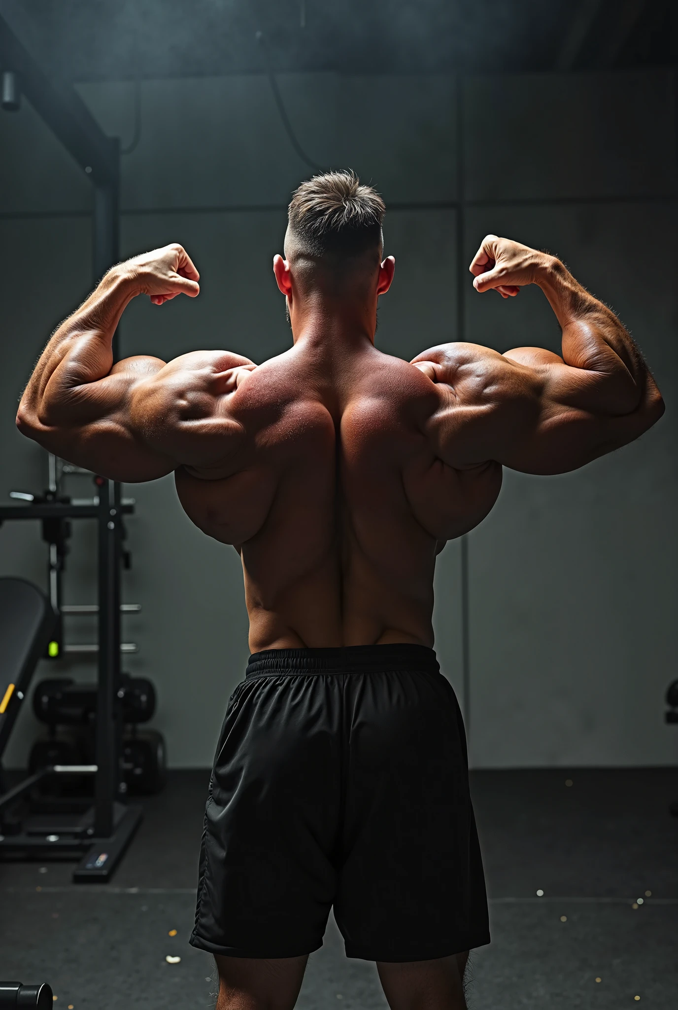 fitness body, muscular arms, muscular back