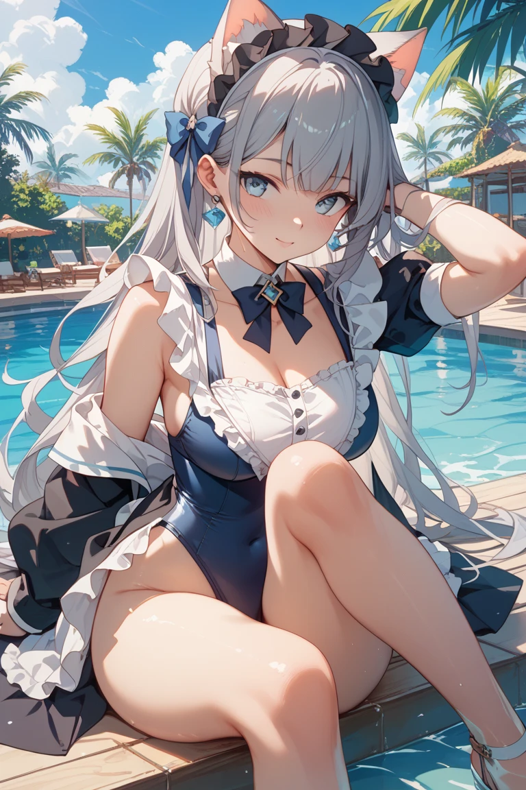 Masterpiece, Ultra High Resolution, Godrays, 8k, Top Quality , (((by the ocean, cliff up high, Sitting on a cliffside above the sea, waves, seaguls in the sky, boat in the distance, atmopheric veiw, sunny))), (((white long pigtails styled hair, White cat ears, White cat tail, maid headband))), (((White and black Maid styled bikini,Tight ,Topless, no bikini top, no bra, Exsposed breasts, Large tits, Errect nipples, extremely short black skirt))), (((Visable puffy camel toe, Female love juice on legs and floor))), (((White short boots))),(((Long white lace gloves))), (((White Lace thighhigh socks, detailed Lace white garter belt connected to thighhighs))), (((Chubby legs, Rounded hips, slender waist))) (((Detailed hands with four fingers and one thumb))) (((Body and face Sweating Profusely))), (((legs spread wide,fingering her vagina, masturbating her vagina, 4 fingers deep in vagina))), (((Detailed hands, 4 fingers 1 thumb))), (((detailed skin))) (((face to express happiness, keen vision, open your mouth and scream,eyes slightly open, Pretend to sleep, Heavy breathing, Moaning, expression of anguish, tounge dangling out or mouth, ahegao face, lots of drooling from mouth))), (((Reddening cheeks, embarressed cheeks))), (((The head tilted back, chest pushed forwards))) staging,anime cgi, render of a cute 3d anime girl, attractive cat girl, beautiful young catgirl, anime style. 8k