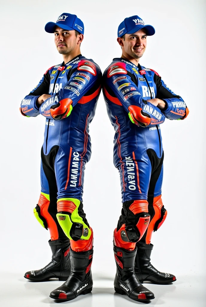 2guys, wearing motogp race suit, sucking an erection cock with cum