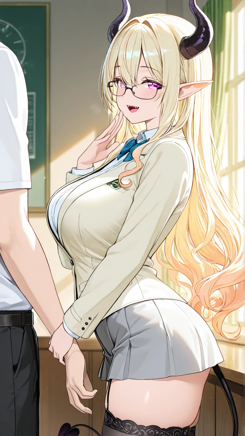 score_9, score_8_up, pretty girl . blonde hair . long hair . source_anime Bibl3 . in office . empty eyes . good eyes. detailed . pubic hair . crazed face. eye focus. huge breasts, blush . female in , lifting skirt, smile