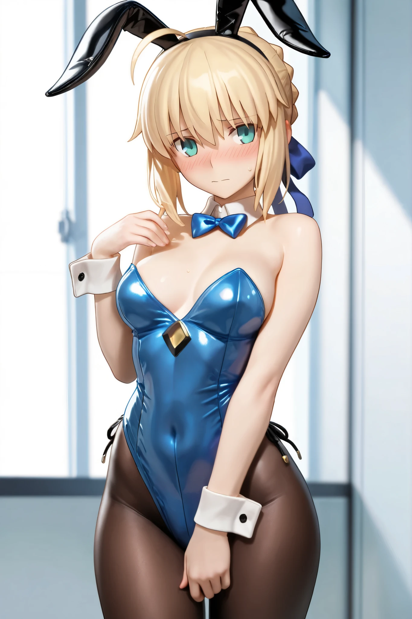 Usagi Tsukino,, 1 woman, Masterpiece, blonde hair, blue eyes, expressive eyes, female focus, beautiful woman, Playboy Bunny costume, Usagi Tsukino, (Masterpiece:1.0), (best quality:1.0), ( background 8k screen:1.0), (detailed beautiful face:1.0), (detailed deep eyes), long hair, thin waist, hip girl, thin legs, in a bar
