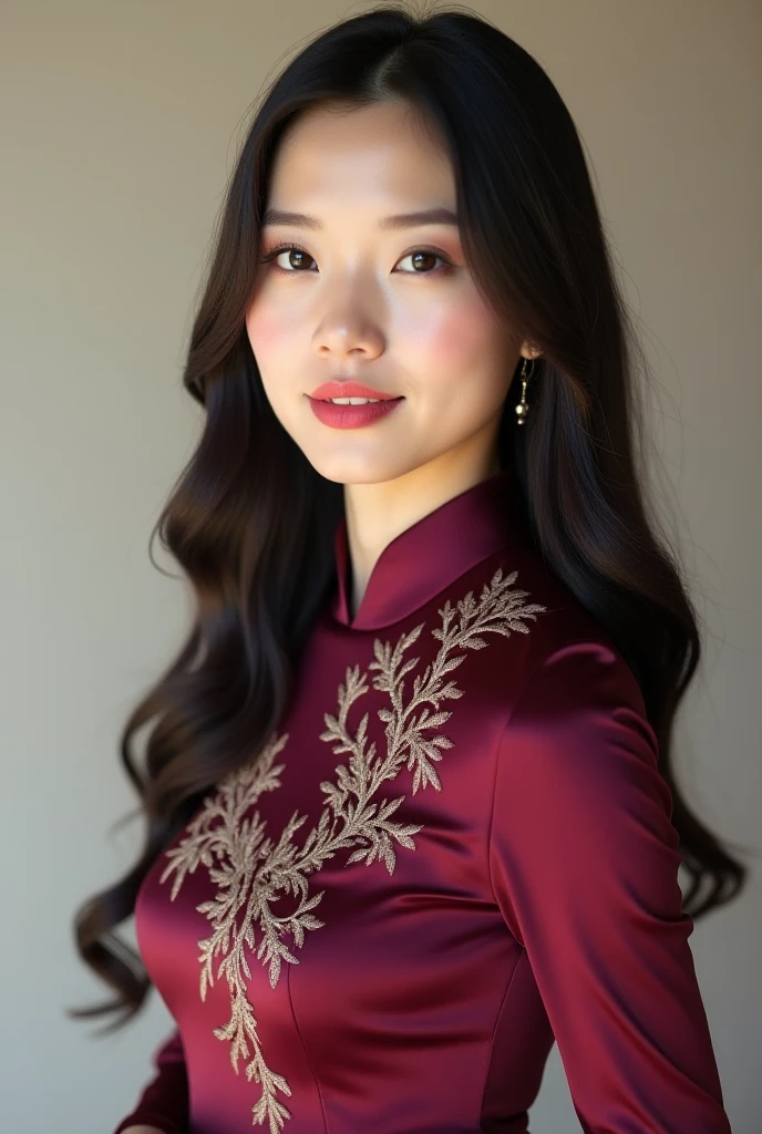 A stunning intricate full color portrait of a slim (vietnamese:0.4) women,wearing a formal dress, happy, epic character composition,by ilya kuvshinov, alessio albi, nina masic,sharp focus, natural lighting, subsurface scattering, f2, 35mm, film grain, portait, closeup, very detailed skin texture <lora:LunaOkko:1>