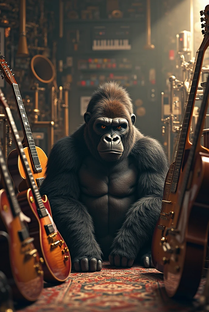 Gorilla playing drums