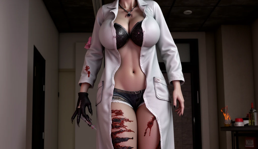 (RAW photo, Best quality), (Realistic, photo-realistic:1.3), tmasterpiece, Very sexy and seductive, The is very detailed, CG, Unity , 2k wallpaper, Amazing, finedetail, Extremely detailed Cg Unity 8K wallpaper, hugefilesize , ultra - detailed, A high resolution, absurderes, the soft light, Pietro Boselli people, White skin, Detailed fingers, extremely detailed eyes ancface, Beautiful detailed nose, 美丽细致的眼睛, light in face, looking at viewert, (1人, Mature face),photorealiscic face,Realistic figure,underdressing,Bare-chested,Large bulges on underwear,Big round ass(Side view)Pregnant women with