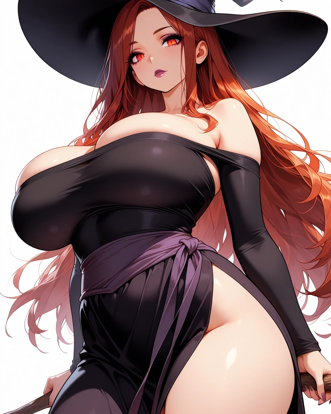 (8K, Best quality, tmasterpiece:1.2),\(Eyes detailed\),\(facial feature\),(\(clothes details details body lesbian,(surface focus) ,Very detailed CG unified 8k wallpaper,hugefilesize,ultra - detailed,A high resolution,Huang Li,beautidful eyes,Ray traching,dramatic shadow,Detailed pubic hair,dramatic angles,hyper-detailing,(1 girl:1.3),(Alone),Mature woman,Tomboyish,Tall and fat,red hair clothes,hair straight,ear hair,red eyes,Bigchest,humongous large breast,Large breasts droop,There meat in the belly,Thigh fat,mages,Willow waist,(Purple gold embroidered magic robe),humongous large breast, massive cleavage, Thigh thick, Wide hips, sexy for, full bodyesbian, hag, Witch hat, halloween, Big breasts teacher, equestrian company, Big breasts corset,.magic space,flame,Erupting magma,(circular magic circle in the sky:1.2)+(huge red magic circle:1.2)+(A magic circle inscribed with blasphemous verses:1.3),