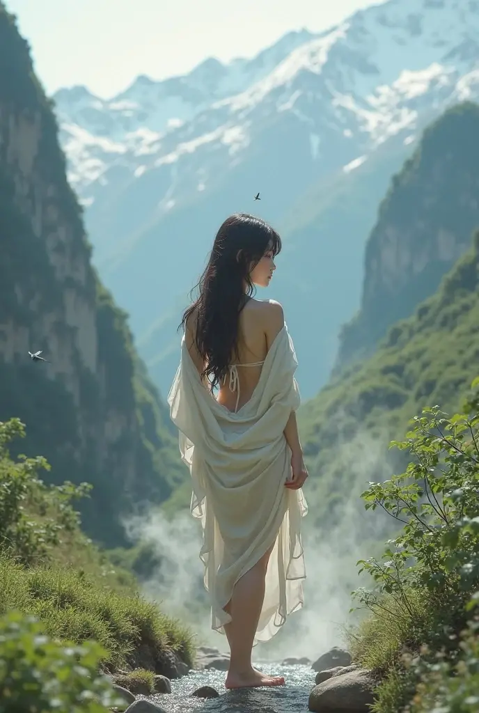 Long Hair, Large Breasts, tears, Cinematography, Smiling with a gaze directed towards,