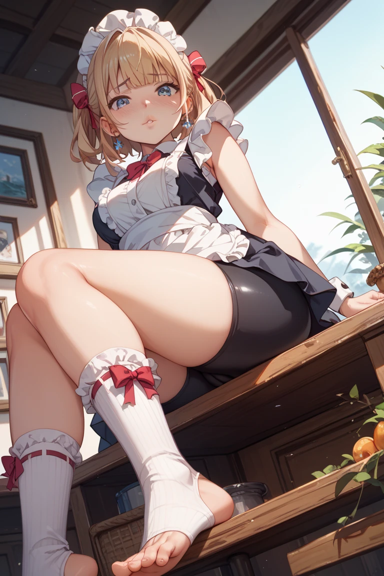 (perky chest:1.2), (pointed chest:1.2),(((Black Tunic:1.3))),(((cakes and bread in the basket),Cute and beautiful girl,Cute round face,Cute smile,with blush cheeks,Red Lip,a girl 22 years old, nsfw:1.2, beautiful body:1.3), shinny skin, BREAK, ((alice in the wonderland:1.3, cute, kawaii, lovely, funny, a girl falling down from sky:1.3, girl flying in sky:1.2, girl floating in air:1.3, rolling upskirt by wind:1.5, (with sparkling eyes and a contagious smile),open mouth, Looking at Viewer, surprised, putting hands on crotch over the skirts:1.35)), BREAK, ((floating things as follows:1.3, PlayingCards, Trump, tea cup, tea pot, tea spoons, pocket watch:1.3, lip sticks, candies:1.2, cookies, jam bottles, classical door_keys)), ((long purply_Blue dress :1.5, wearing long flaired skirt:1.3, the skirt is blowing:1.3, cute White Apron, black stockingedium long platinum-blonde hair:1.2, twin tail hair:1.6, tied hair with a large ribbon), (Blue eyes, bright pupils with highlights, detailed eyes), (lying down on your back:0.7, spreading legs with rising up straight:0.7), sexy posture, fantastic colorful art, (fantasy art:1.2, wondered images), ((correct anatomy:1.5, perfect anatomy:1.3, correct hand, small foot:1.2)),
