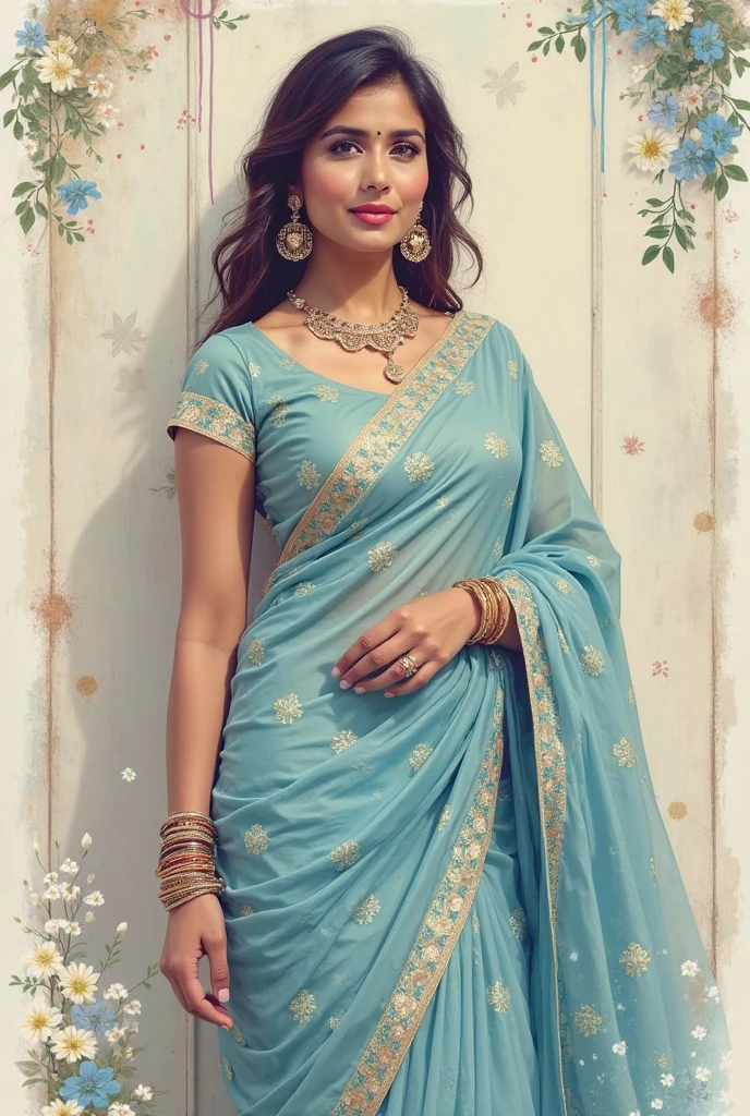 Peacock Blue Paithani with Zardosi Embroidery

A stunning peacock blue Paithani saree highlighted with exquisite Zardosi embroidery in gold and emerald green. The saree has a rich pallu featuring peacock motifs and is paired with a matching silk blouse. Accessorized with kundan jewelry.
