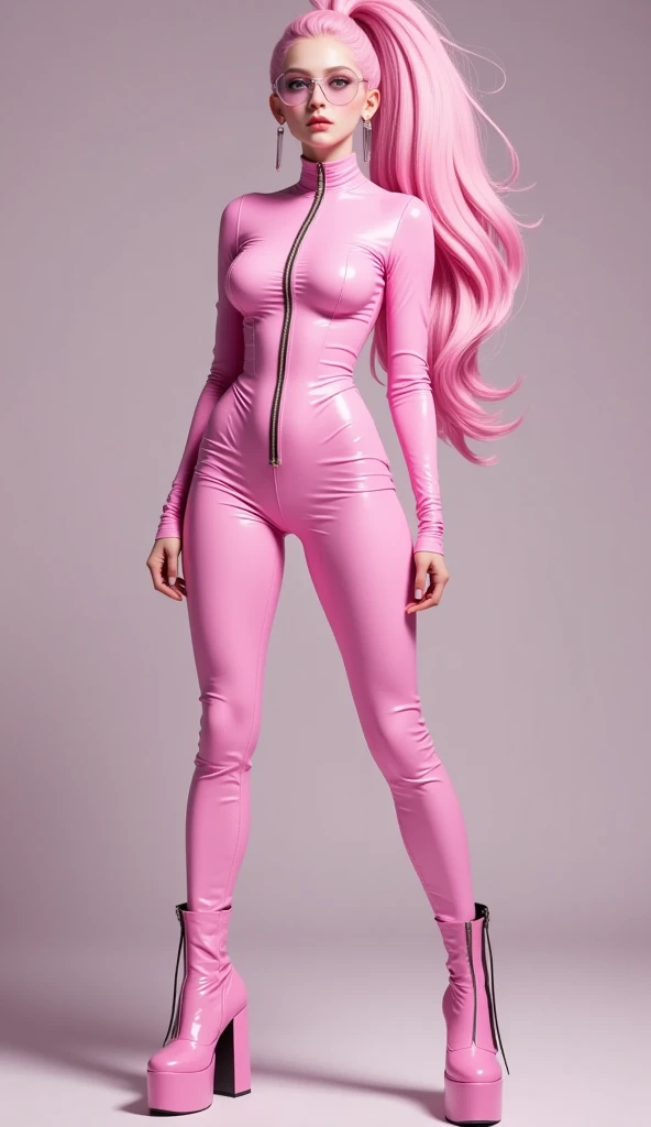 Computer programming source code.(RAW photo:1.2),Pink latex jumpsuit,Hollow-out on,Holt collar, latex shiny,tight-fitting,sweat leggs,White liquid, Pink body, wearing atsuko kudo latex outfit, wearing tight suit, Smooth pink skin, catsuits, Wearing latex, shiny plastic, shiny metallic glossy skin, The color of pink glow, latex outfit, chrome bodysuit, cyberpunk glossy latex suit, Shiny, futuristic glossy latex suit spread their legs M-shaped legs angry look sullenness Irritated,white liquid all over body,Full body like