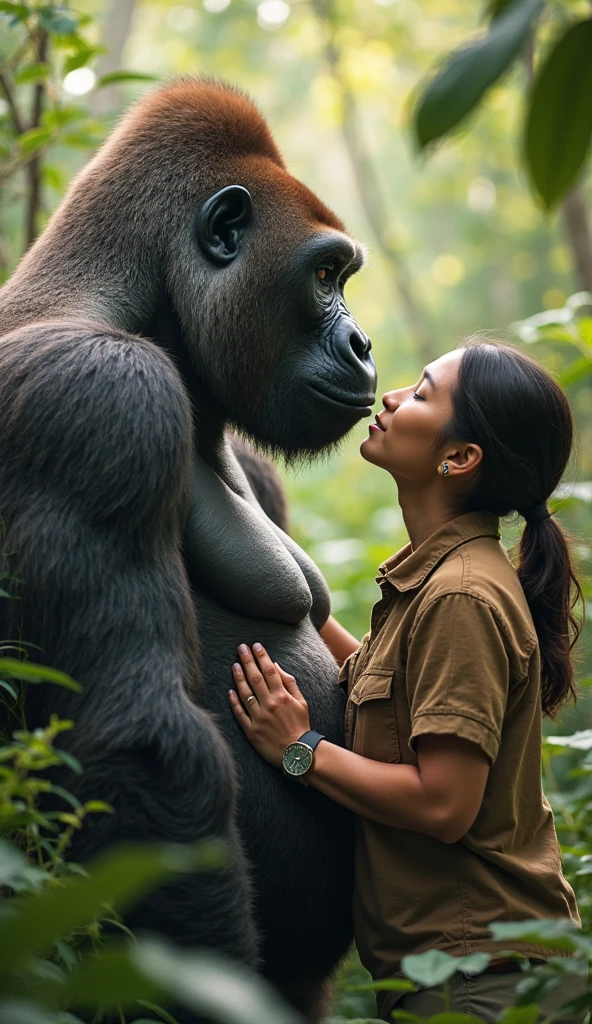 Aiki Enami with a gorilla