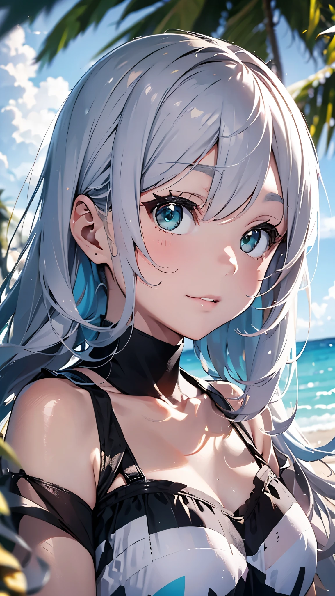 Official Art,(最high quality, masterpiece:1.2), エルフのポートレートphotograph、1 Girl, 最high quality, masterpiece, High resolution, [purple|Sliver|green] _hair, Swimsuit accessory, necklace, jewelry, Beautiful Face, I&#39;m looking forward to, Full body image, Realistic, Outdoor, Modern Pool, Two-tone lighting, (Skin with attention to detail: 1.2), 8K Ultra HD, Digital SLR, Soft Light, high quality, Volumetric Light, Frank, photograph, High resolution, 4K, 8K, Background Blur