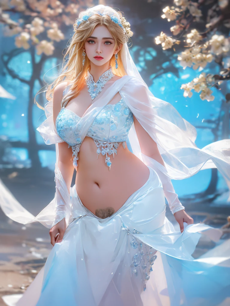 sfw,full shot, full detailed body, erotic masterpiece, Romantic mood, miniature ta 20 years old albino rapunzel in a transparent tunic walks barefoot along the seashore on the left, a wave and sea foam roll over the girl's legs in a wave,detailed wet body and legs,wet skin,graceful endomorph physique and tender and beautiful girlish, small breasts in the shape of a fox nose. through the fabric of transparent panties, a convexity of feminine charms is visible, the lighting of the scene from the right behind the sun falls forming a rim light around the contours of the girl, in front of the soft light is reflected, highlighting the face and body forming soft beautiful chiaroscuro, shot on Nikon Z9 II and telephoto lens Nikon NIKKOR Z 135mm f/ 2.8 VR, chiaroscuro, hyperrealism, brightness, 8k, best quality, UHD, masterpiece, super detail, best quality, Jose Villa style, fine art style, romantic erotic masterpiece --auto --s2