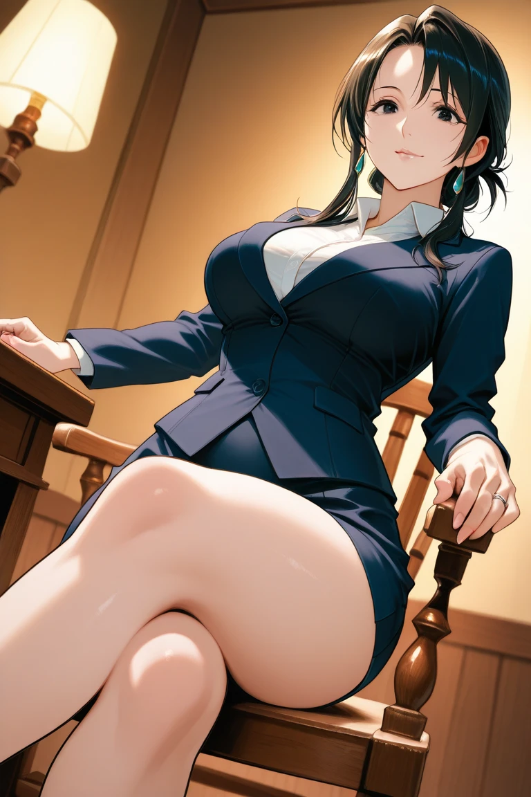 Tabletop, Highest quality, shape, Very detailed, In detail, High resolution, 8k wallpaper, Perfect dynamic composition, Beautiful attention to detail,  Natural Lip,blazer ,, Cleavage, whole body,Put your hands in your pockets,Slender body