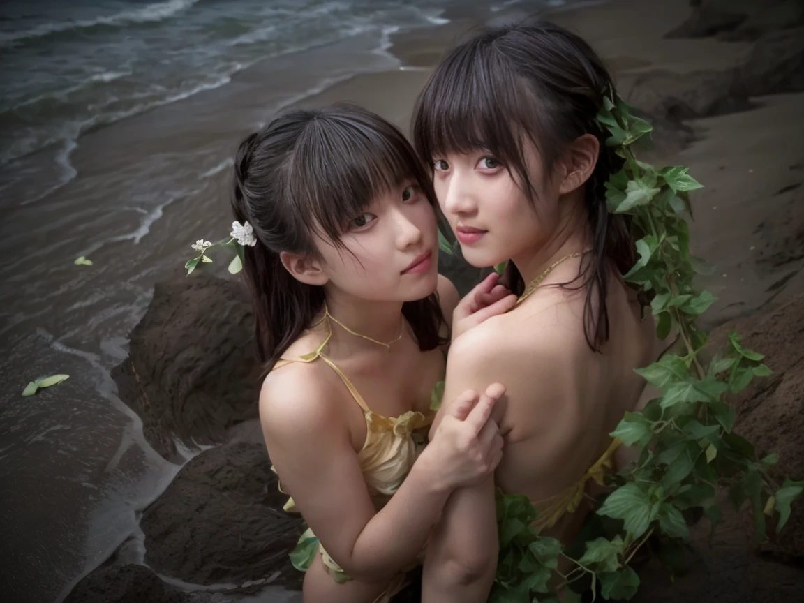 (best quality:1.2), masterpiece, Realistic, Ultra-high resolution, ((a beautiful Japanese idol  woman:1.2)), (Gaunt:1.3), (((Very flat chest:1.4))), ((Baby Face)), (upper body), ((Raise your arms to show your armpits:1.4)), ((Armpits are wet and shiny with sweat)), (((sweaty armpits))), Armpit depression, ((((Deeply wrinkled armpits)))), She has skin that sweats easily Soaking wet, (topless), (Ie my pores), in Japanese hot springs, Outdoor hot spring, Stone hot spring, Moss and trees Surrounded by, Wearing split (Lace Headband:1.2), (realism:1.5)