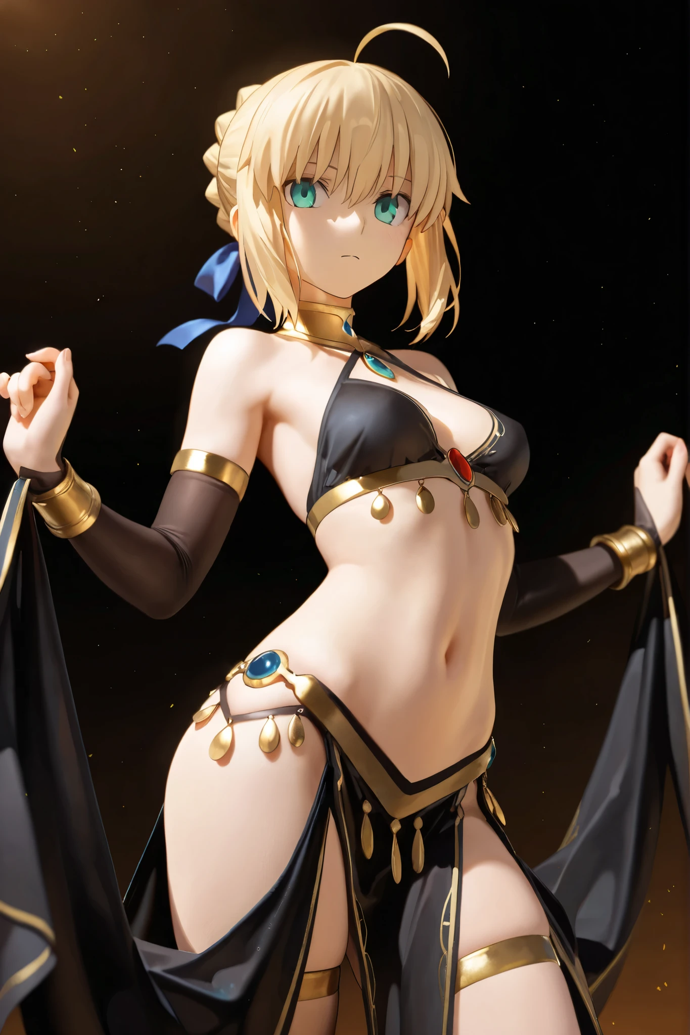 from behind, rear view, young blond boy, cute, wide hips, thighs, white pale skin, egyptians clothes, size difference, blush, shirtless, flat chest, pelvic curtain , crotch bulge, egypt background, 