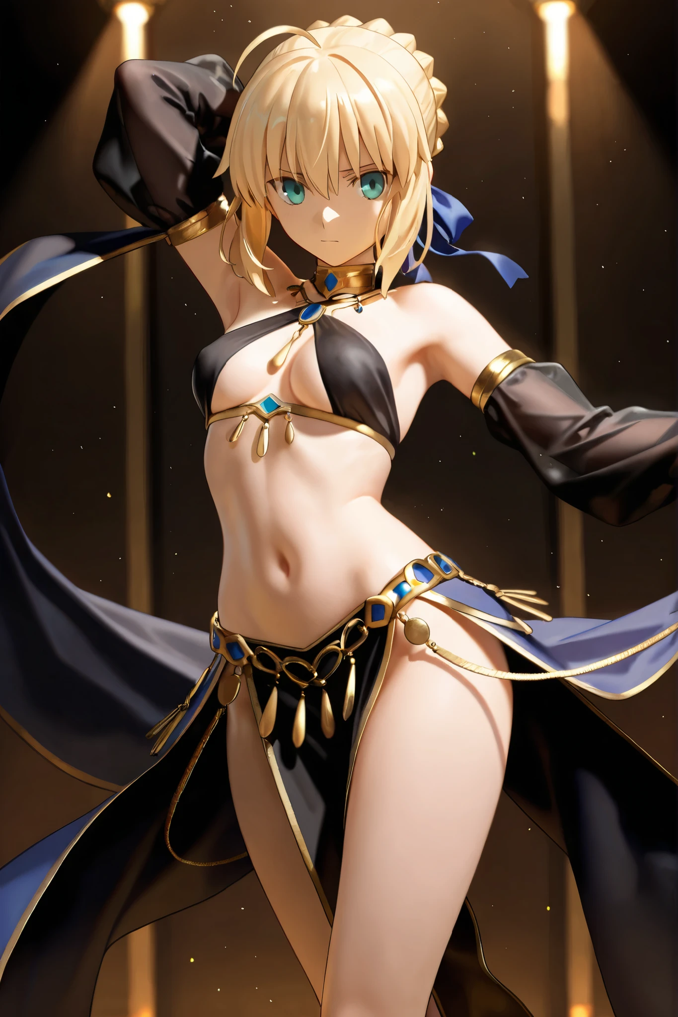 ​masterpiece、The penis is growing、Saber、Artorian Pendragon、barechested、is standing