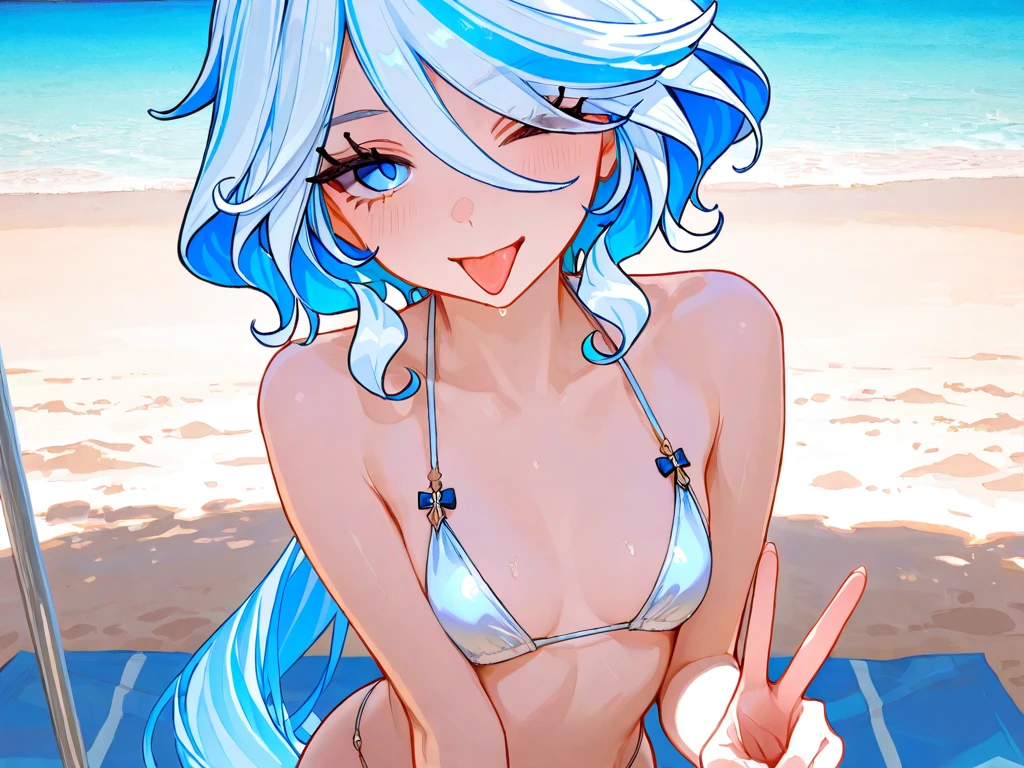 Masterpiece, best quality, nsfw ,1 girl,heart hands,beach,light Blue hair,cat ear, 
Black Micro bikini, cute pose,smile, Shinkai Makoto