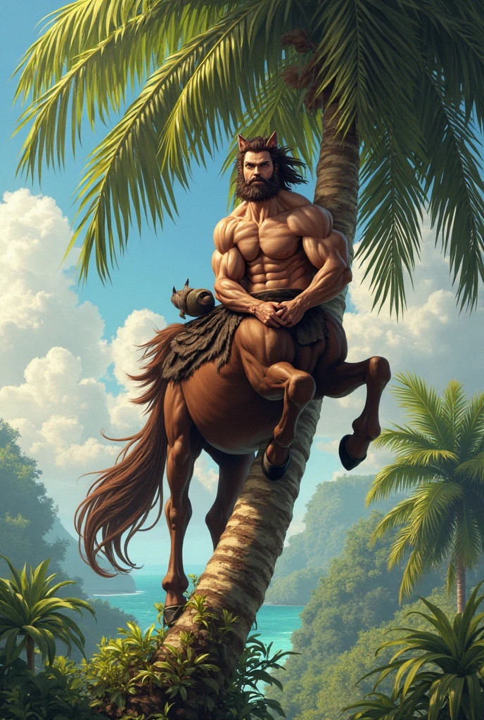 Furry, Antro, Horse Brown dark, Fundoshi bulto, Fundoshi White, Solo, Bulto Male Big, scrotum, Hooves ,Detallado, cuerpo completo, cuerpo furry, lying, mountain, Gold Eyes
