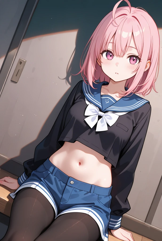 NSFW,Navy uniform、Very beautiful and Shining Eyes、Shining Eyes、1 girl、Small breasts、Big Mouth、high school girl、Small breasts、Cat ear、Transparent pink short hair、7-year-old girl