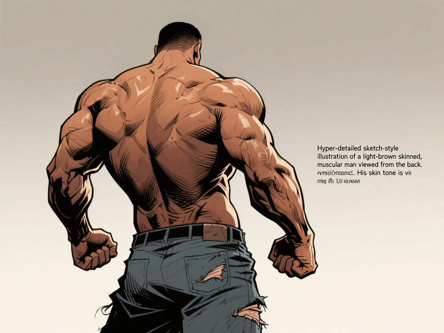 a very muscular black man with short hair, his body is skinny and he is only wearing white underwear manga line art manga panels