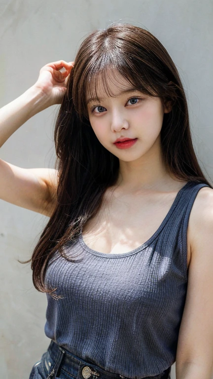 Adorable , Gorgeous , Beautiful , Russian Baby Face , (Large Colossal Breasts) , 30 Years Old , White Skin , Bunny Cosplay Suit , Bunny Headband , Front Facing , Potrait , Top of The Mountain Background , Wind , ((Muscles:1.1)) , Long Hair Bangs , Blue Eye , ((Pink-Blue Pastel Coloured)) , ((Night:1.3)) , Standing , HDR , Ultra Detailed , EF 24-70mm f/2.8L II USM