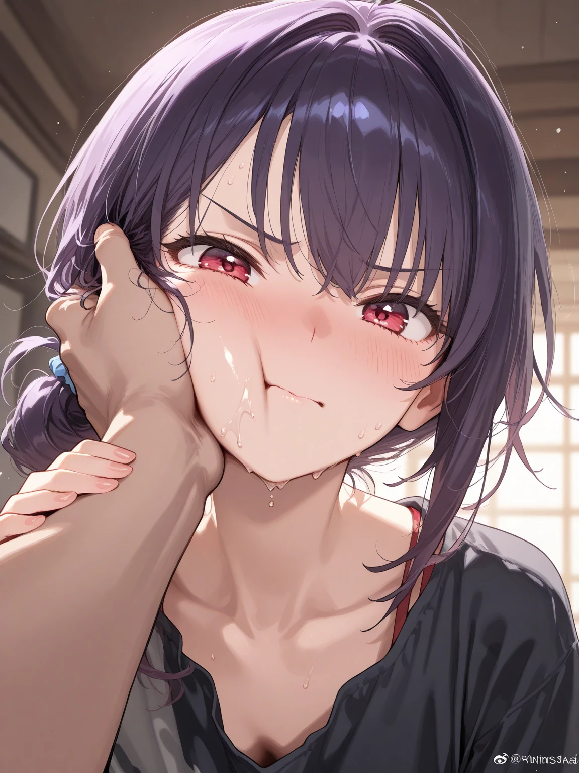 strong facial expression,(sharp eye:1.2),(scowl:1.1),
, (embarrassed,blush:1.3),
,(steam:0.8),(wet:0.8),(sweat:0.8),(trembling:1.3)
,(parted lips:1.3),(harf open eyes:1.4),(feeling weak:1.5) ,sexy lingerie ,Red medium hair,((being whipped as a form of torture)),(closed eyes:1.4)