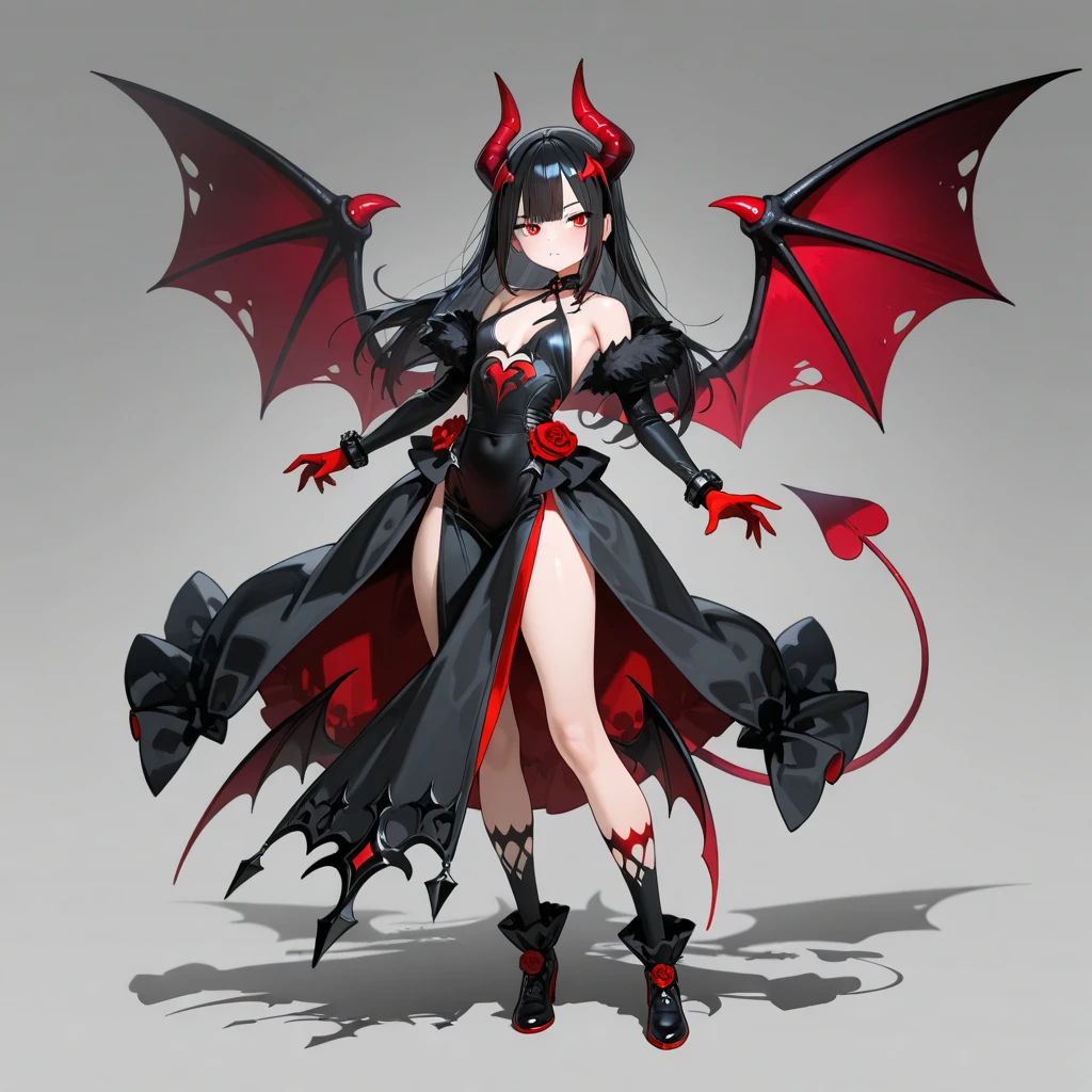 anime girl, bunny ears, short black hair, suit, red eyes, fangs