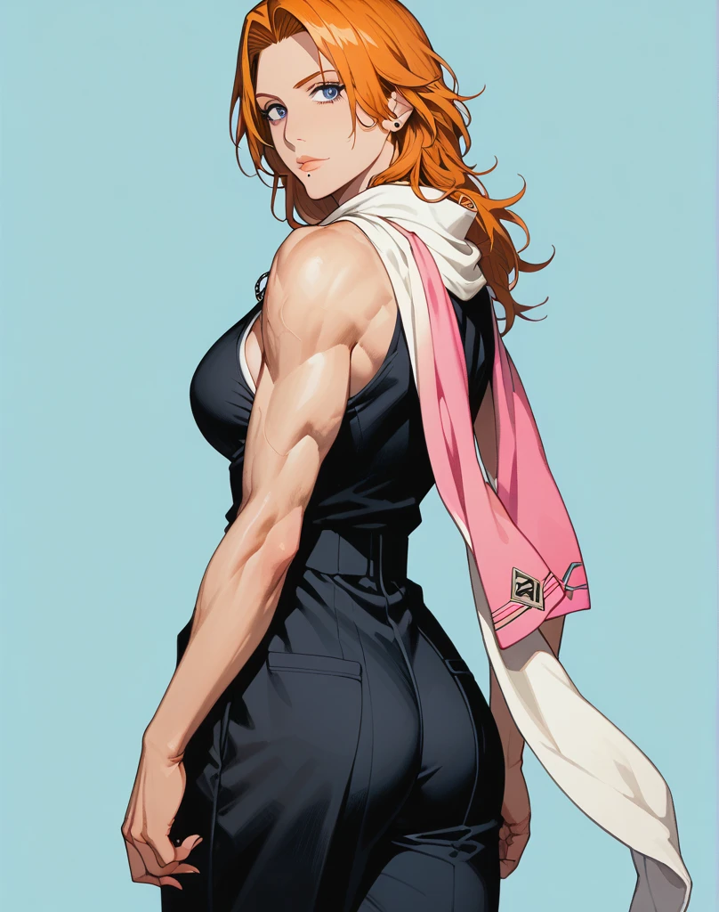 extremely long hair perfect ??????? 1 girl tall solo curvy (muscular) tight shirt tight pants cowboy shot
