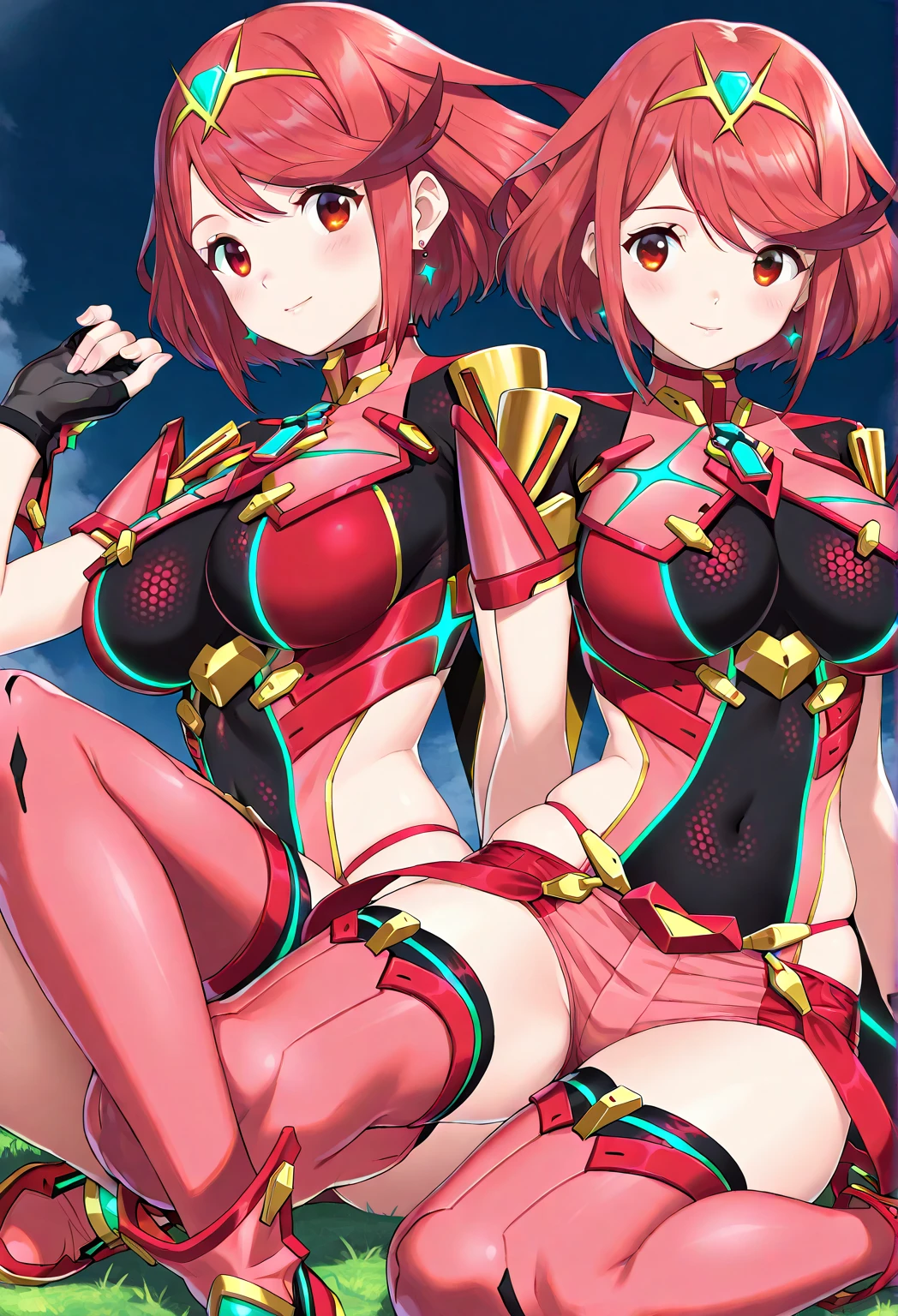 (((best quality))), ((ultra-detailed)), ((an extremely delicate and beautiful)), ((16k)), realistic, hd, cgi, gleaming hair, gleaming skin, gleaming dress, Character focus, solo, laying down pose, strong light coming in, sharp focus, illustration, game cg, anime, solo, curvy, (big breasts:1.3), forehead, ( white gold lining Chinese Lace Up Cheongsam Open Chest Bodycon Dress High Slit Qipao mini), faste collarbone, (belly:0.9), looking at the viewer, ocean, flower hair ornament, accessories, backlighting, shiny skin, shiny body, chibi, gloves, necklace, jewellery, black-brown hair, bead necklace, red faded into black colored hair, brown eyes, long hair, black bunny ears, red ombre hair, red-black hair, more yellow hair streaks, smaller dress, mommy goddess, looking back at the viewer