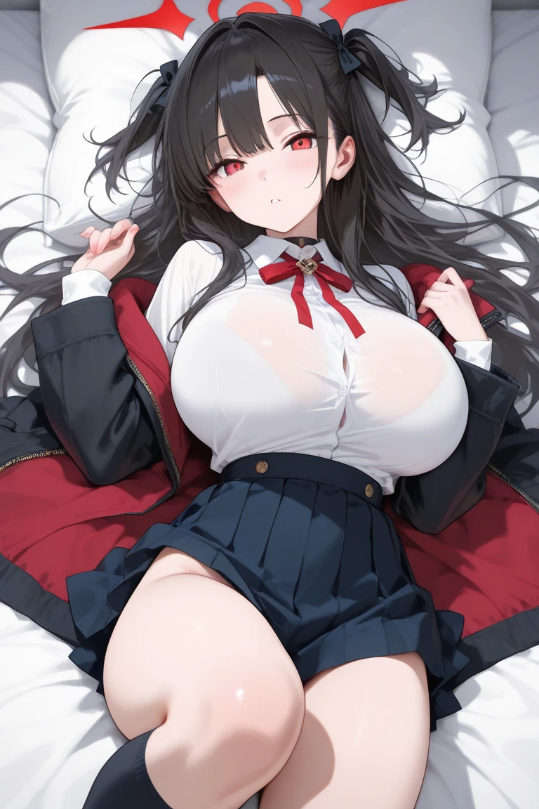 big breasts:1.2、、highest quality、very detailed、Very realistic eye masterpiece、highest quality、very detailed、NSFW、nipple、city、crowd、black hair、No panties、from below、pussy、love juice、big breasts、lift the skirt with one hand、masturbation、Pee、crowd、pussy、perfect face、long hair、、sit、jk、white uniform