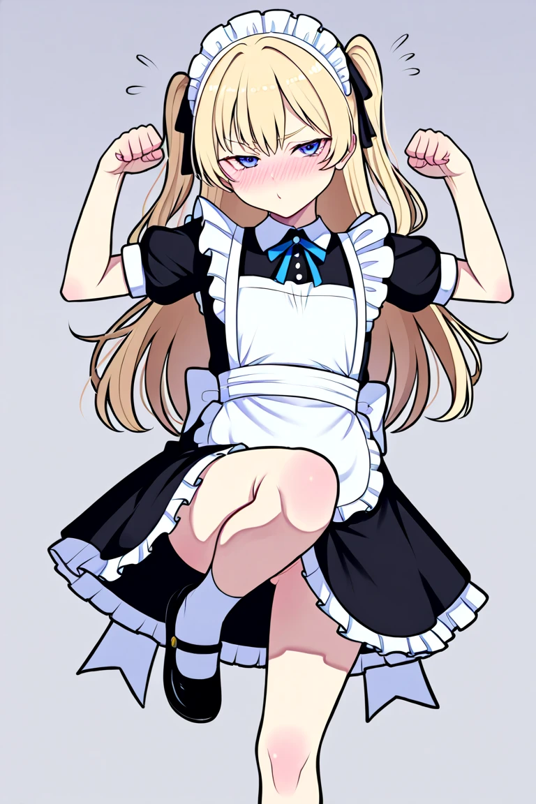 a drawing of a woman with long hair and a dress, clean anime outlines, thick lineart, clean lineart, thick black lineart, holding a pudica pose, hands behind her body pose!, flat anime style shading, perfect lineart, thick outline, Simple lines of art, thick line art, Outlined!!!, thick outline, Outline sketch, anime sketch,blond hairbl,Nun dress