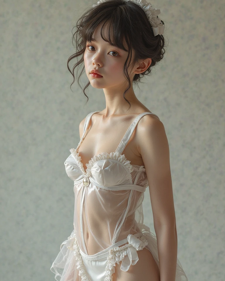 masterpiece, best quality,dutch angle,realistic, super detailed, ultra detailed, extreme detailed, extremely detailed, ultimate detailed, hyper detailed, beautiful eyes, beautiful hair, beautiful face, beautiful skin,full body, slim abs ,shiny skin ,ultra-detailed face, detailed eyes, lustrous lips,nsfw(1girl, solo),18 years old,pubric hair(small body,small breast)amelia watson,blonde hair, blue eyes, choker, short hair, realistic eyes,wet clothes,translucent,transparent,dripping,wedding dress,garter belt,socks,embarrassed,standing, BREAK holding flower,pison,Prison,gaol,underground,dark,