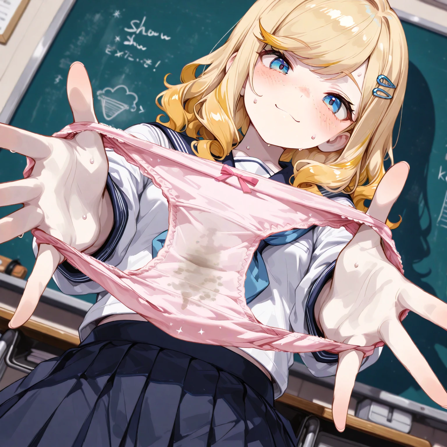 Blonde　Twin tail hair　Super cute cute cute cute girl　Very young, very young, very young body type　A girl is sexually assaulted by many men and every hole in her body is violated by their penises.　A huge amount of semen is ejaculated from the penis