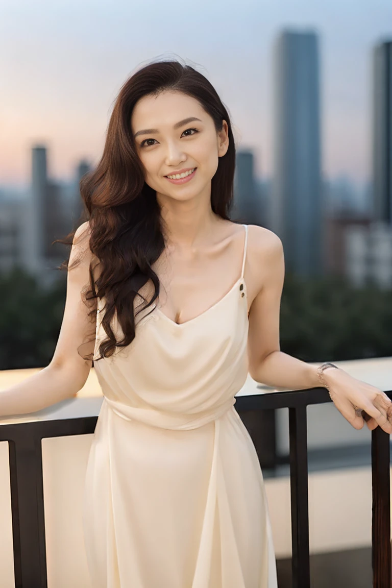 ((night view, realistic light, best quality, 8k, masterpiece: 1.3)), 1 girl, slim: 1.4, brown hair, (Big deal: 1.3), Off-shoulder cut top: 1.3, Super detailed faces, exquisite eyes, double eyelids, disney land, fountain, castle, fireworks, Smile, Split, droop
