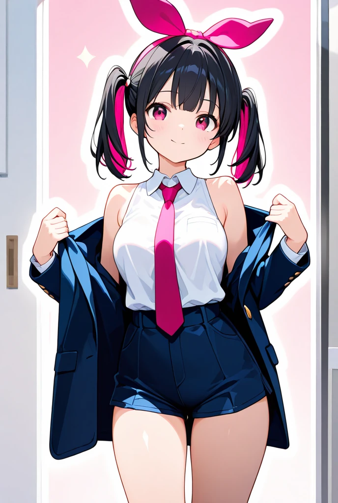 (( 1girl in)), NSFW、blush,Black hair、Red Eyes、(((large full breasts)))、big butts、((thick thighs))、Sweat、:o、Short hair、((spreading legs))、Red mini skirt、(Armpits)、Black knee socks、Office room、eye glasses