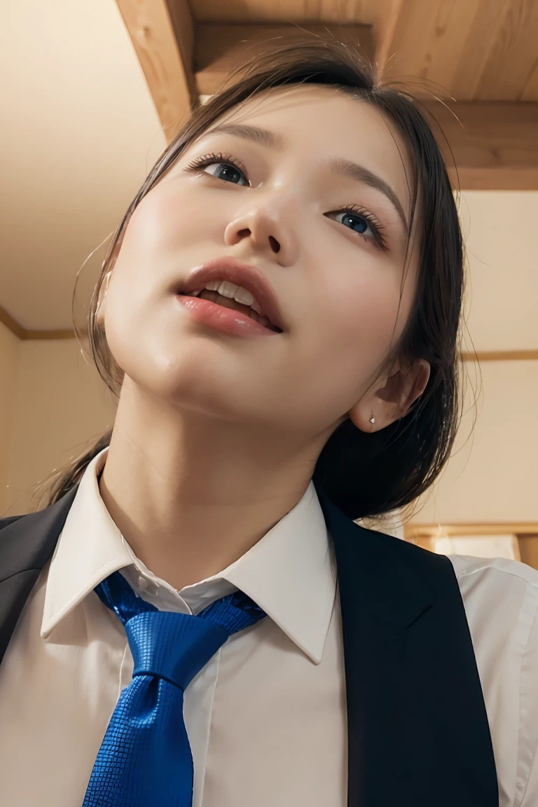 (1 young office lady and 1 old man standing together:1.2,close to each other:1.1), (old man's hand touching her breast:1.1),very cute face,bob hair,white skin-tight shirt,embarrassed,inside press conference,perfect anatomy, masterpiece, best quality,8k,perfect face,from front,upper body