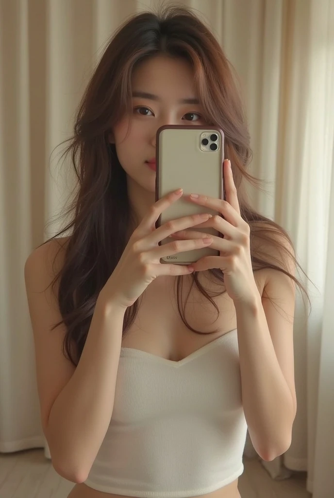 araffe woman in a white dress taking a selfie in a mirror, instagram model, anna nikonova aka newmilky, viktoria gavrilenko, 18 years old, anastasia ovchinnikova, angelina stroganova, portrait sophie mudd, 2 4 year old female model, gorgeous face and figure, 21 years old, dasha taran , blackpink jennie , blackpink Lisa , asian famale face , cute girl , Korean famale