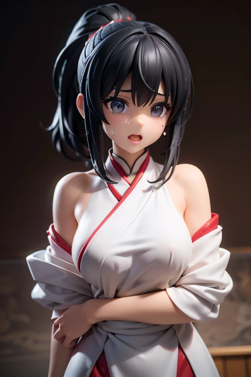 （（（black hair color hair, Long gray hair, hair between eye, high ponytails, hair pin, Pink hair bow, eBlue eyes，校服, white  shirt, short- sleeved, blue bowtie, blue skirts, pleatedskirt,Big crotch，S-shaped body:1.5））），((tmasterpiece)),A high resolution, ((Best quality))，tmasterpiece，top-quality，Best quality at best，（（（ exquisite facial features，looking at viewert,There is light in the eyes，Smilingly，self-assured ））），（（（Light and shadow interlace，The large））），（（（dynamicposes, 1 girl, (complete figure:0.9), Alone,, sexy women,Body contours，Raised sexy，Realistic silhouette of human body， ((good body)),Girl posing for photo，Full body lesbian，24 years old female model，perfect foot、have perfect arms,Onsen background，inns，hot springs，Close-up bust shot，upperbody closeup )）））
